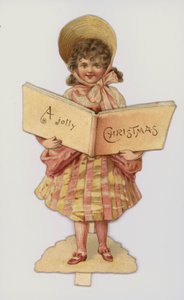 Mädchen mit einem Buch: Weihnachtskarte