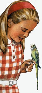 Jente med undulat av English School