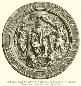 Gullsegl laget av Benvenuto Cellini for Francis I av Frankrike av English School
