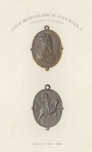 Gullmedaljong av Charles I av English School