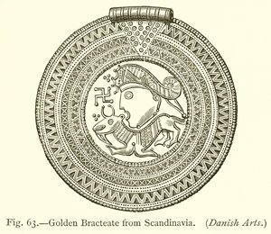 Gylden brakteat fra Skandinavia av English School