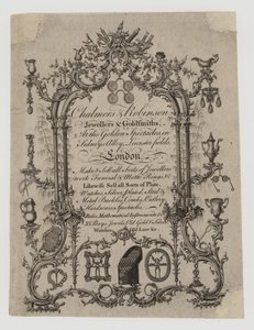 Gullsmeder og sølvsmeder, Chalmers og Robinson, handelskort av English School