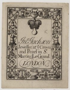 Goldsmiths and Silversmiths, I Jackson, handelskort av English School