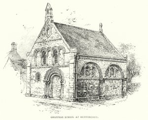 Grammar School på Huntingdon (gravering) av English School