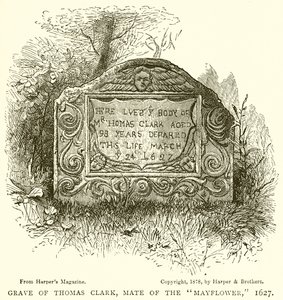 Grav til Thomas Clark, Mate of the Mayflower, 1627