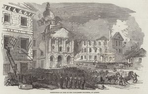 Stor brann i Quebec (gravering) av English School