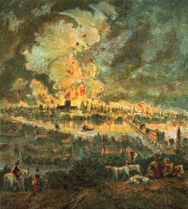 Great Fire of London (1666) av English School