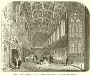 Great Hall, Crosby Place. (En gang okkupert av Sir Thomas More) av English School