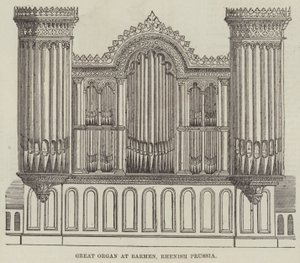 Great Organ at Barmen, Rhenish Preussen (gravering) av English School