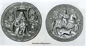 Det store segl av James I (1566–1625) av English School
