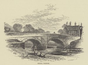 Greta Bridge (gravering) av English School