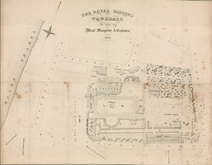 Grundriss der Vauxhall Gardens, London von English School