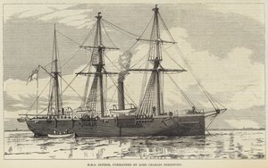 HMS Condor, kommandert av Lord Charles Beresford (gravering) av English School