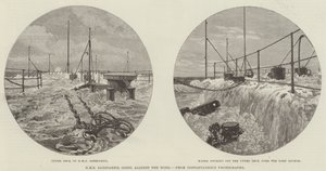 HMS Sanspareil går mot vinden (gravering) av English School