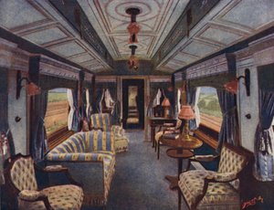 HM The Queens Day Compartment, Royal Saloon, London og North Western Railway av English School