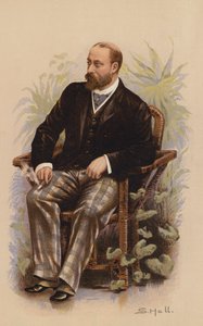 HKH Prinsen av Wales, senere kong Edward VII (fargelitografi) av English School