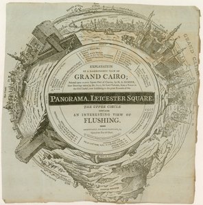 H A Barkers utsikt over Grand Cairo, malt på 10 000 kvadratmeter lerret, Panorama, Leicester Square, London av English School