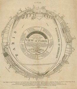 H A Barkers utsikt over Paris, Panorama, Leicester Square, London av English School