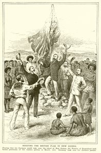H. M. Chester, Queensland Magistrate ved heisingen av det britiske flagget i New Guinea, mars 1883 av English School