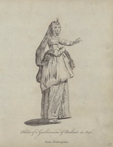 Vanen til en gentlewoman fra Brabant i 1640 av English School
