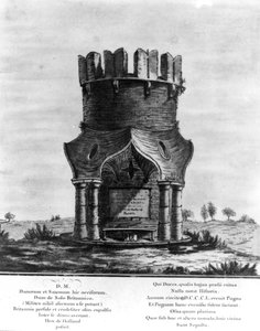 Hackendown-monumentet, gravert av J. Basire, 1780 (akvatint med etsning) av English School