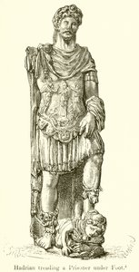 Hadrian tråkker en fange under foten av English School