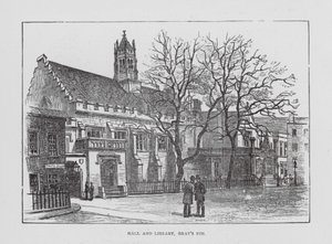 Hall og bibliotek, Gray#39;s Inn (litografi) av English School