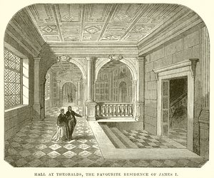 Hall på Theobalds, favorittboligen til James I av English School