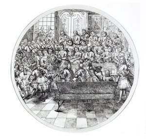 Händel dirigerer et oratorium, ca. 1740 av English School