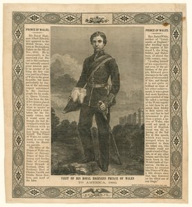 Lommetørkle til minne om Prince of Wales-turen til Amerika, 1860 av English School