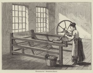 Hargreaves#39; Spinning-Jenny (gravering) av English School