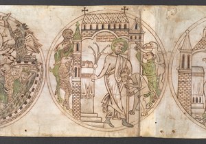 Harley Roll Y 6, Roundel 9, Roundel of St Guthlac (merket 