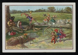 Høsttid, julehilsen. (chromolitho) av English School