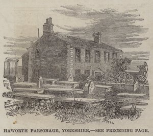 Haworth prestehus, Yorkshire (gravering) av English School