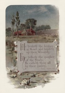 Han helbreder de knuste hjerter (chromolitho) av English School
