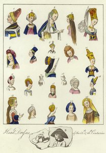Hodeplagg fra 1400- og 1500-tallet av English School