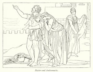 Hector og Andromache (litho) av English School