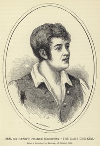 Hen (eller Henry) Pearce, Champion, The Game Chicken, From a Drawing by Reeves, of Bristol, 1805 av English School
