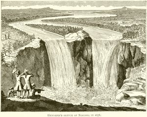 Hennepins Sketch of Niagara i 1678 av English School