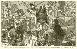 Henry Hudson (Arctic Explorer) ble slått på avstand av mannskapet sitt, utenfor kysten av Labrador, 1611 av English School