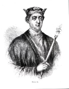 Henry II (1133-89) (gravering) (bundw foto) av English School