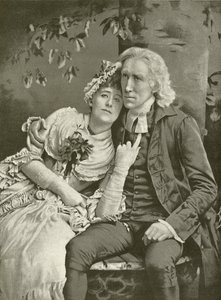 Henry Irving som vikaren og Ellen Terry som Olivia (gravyr) av English School
