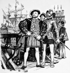 Henry VIII som bygget opp Englands marine fra bare syv til åttifem fartøyer av English School
