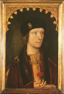 Henry VII (olje på panel) av English School