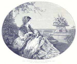 Hennes Majestet og Prins Arthur, 1850 av English School