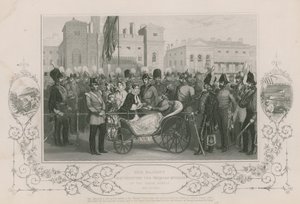 Hennes Majestet delte ut Krim-medaljene ved hestevaktene, 18. mai 1856 av English School