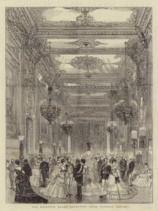 Hennes Majestets store mottaksrom, Windsor Castle (gravering) av English School