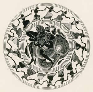 Herakles bryter med Triton (gravering) av English School