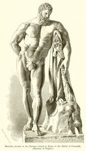 Hercules, kjent som Farnese, funnet i Roma i Caracalla-badene. (Neples museum) av English School