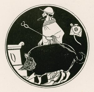 Hermes og den maskerte hunden (gravering) av English School